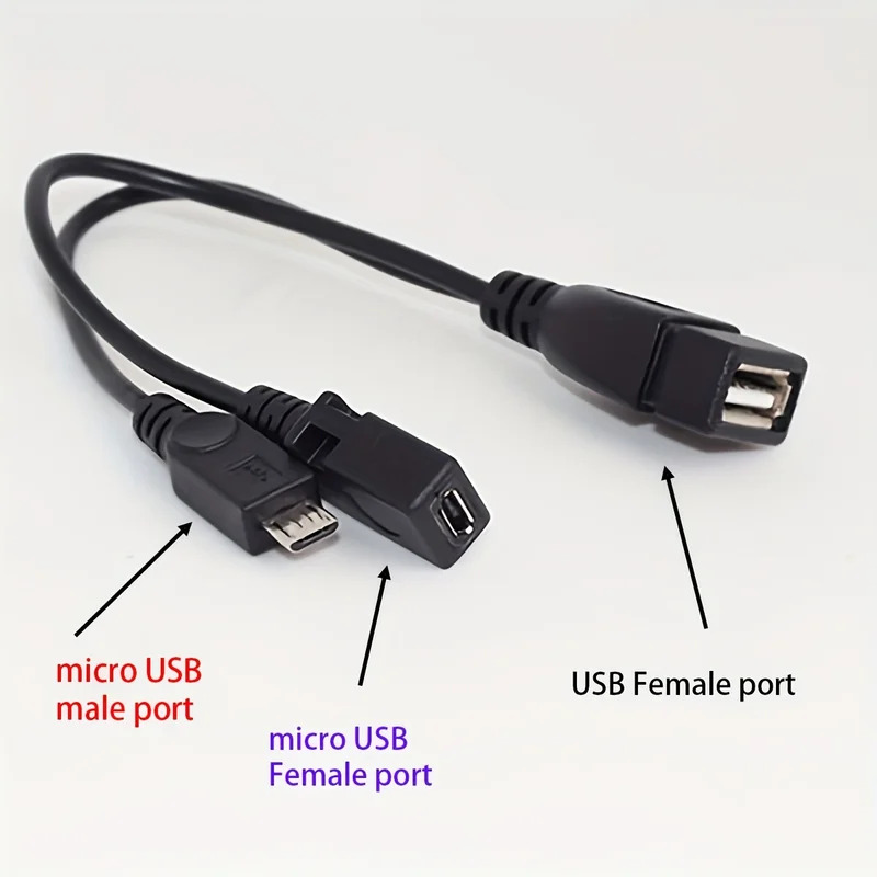 Fire Tablet Accessories - 2-in-1 OTG USB to Micro USB