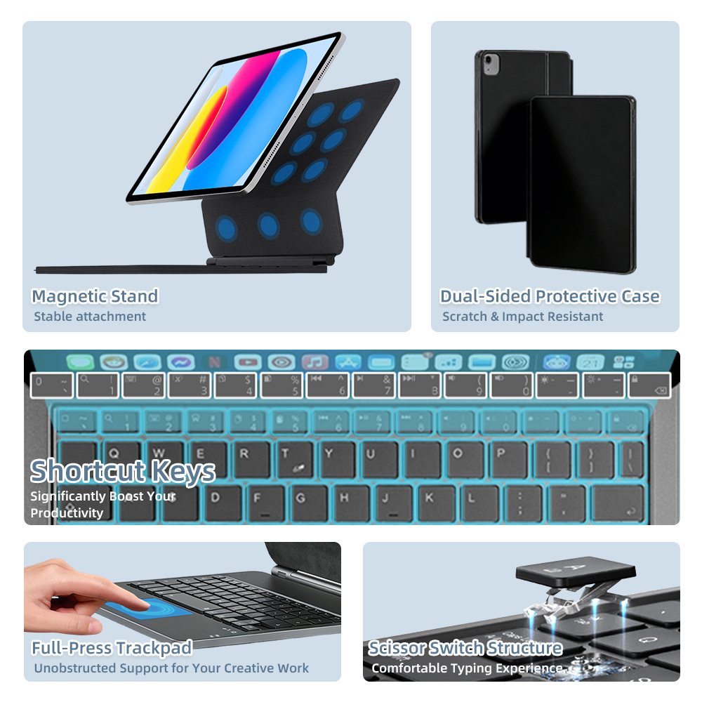 2026 Magic Keyboard with Bluet - Magnetic Case Smart ulasan dan harga