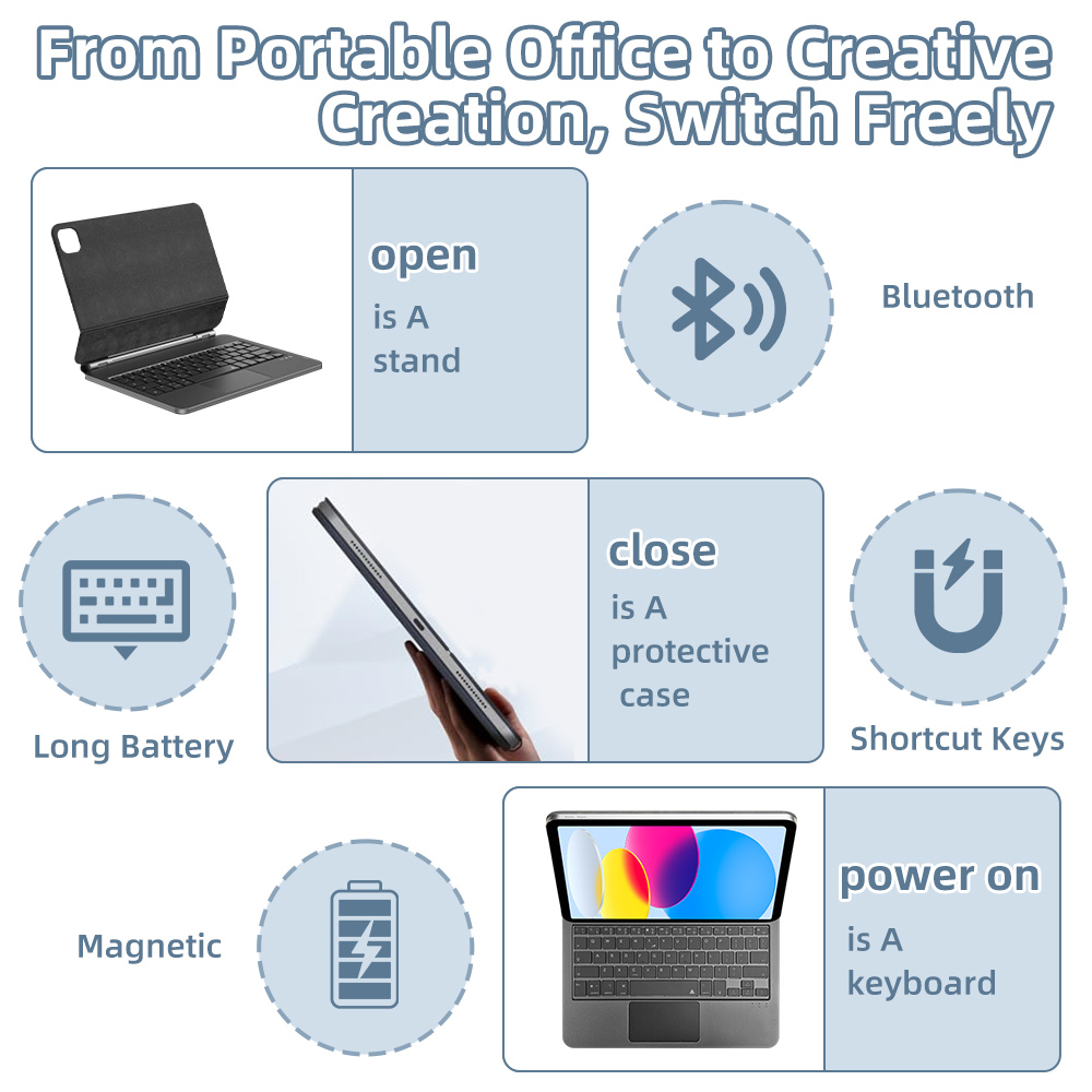 2026 Magic Keyboard with Bluet - Magnetic Case Smart ulasan dan harga