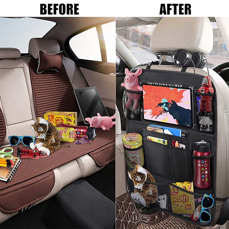 1pc Car Backseat Organizer wit - Tablet And Accessories Bag ulasan dan harga