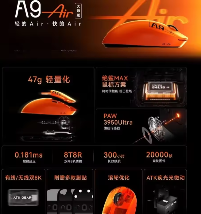 ATK A9 Air Ultimate Gaming Mou - Tablet Pc Accessories ulasan dan harga
