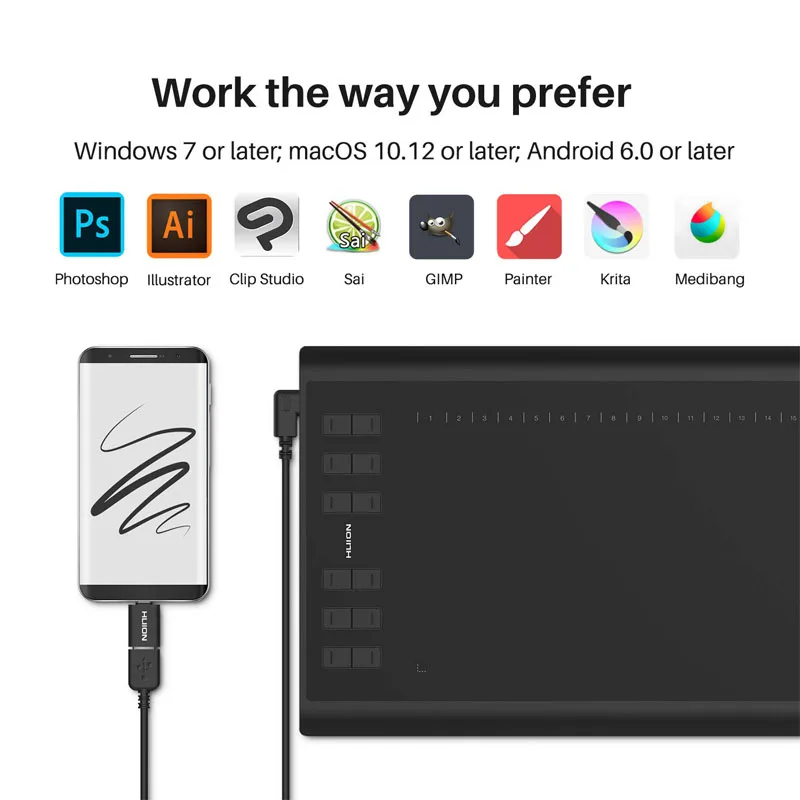 HUION Inspiroy H1060P Graphics - Graphic Tablet Accessories ulasan dan harga