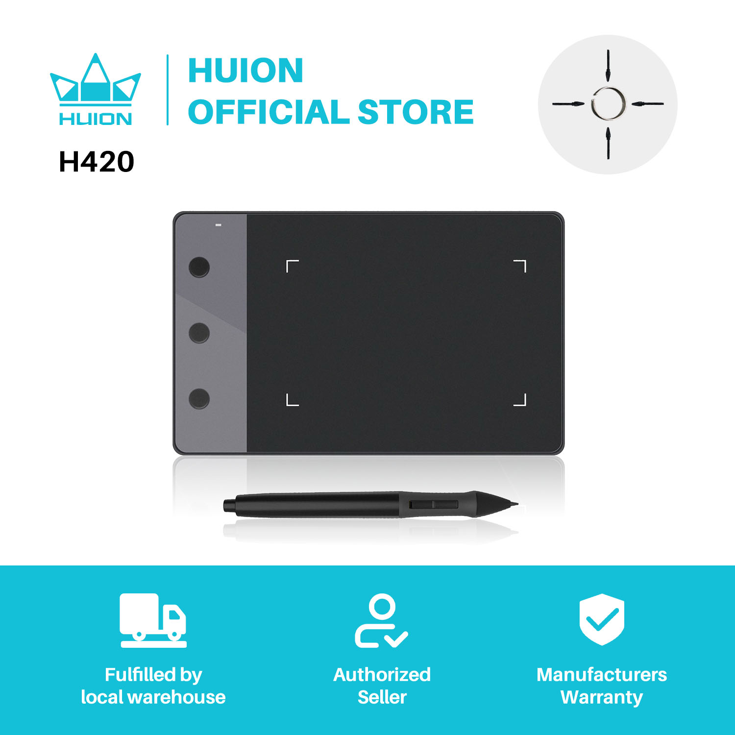 New HUION H420 Graphics Tablet - Graphic Tablet Accessories ulasan dan harga